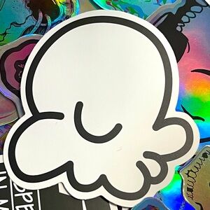 ♥️Bundle & Save♥️ White Cartoon Popcorn Sticker